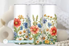 Spring Floral Skinny Tumbler Sublimation I Tumbler Wrap Product Image 1