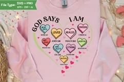 God Says I Am Valentine SVG | Valentine's Day PNG Product Image 3