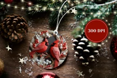 3D Christmas Ornament PNG, Red Cardinal Ornament Design Product Image 2
