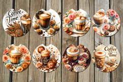 Watercolor Coffee| Car coaster &amp; key chain Christmas designs Product Image 2