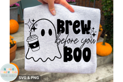 Brew Before you Boo SVG PNG | Mom Halloween Coffee SVG PNG Product Image 2