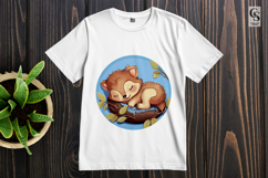 Sleeping Baby Forest Animal Clipart Sublimation PNG Product Image 2