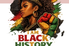 Black History PNG | I Am Black History Design | Afro Woman Product Image 2