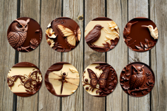 Chocolate is my love | 8 Round earring sublimation designs Product Image 2