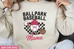 Ballpark Baseball Mama PNG, Baseball Mama Sublimation PNG Product Image 1