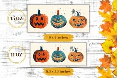 Cartoon Pumpkins Mug Wrap Design, Halloween Mug Template Product Image 2
