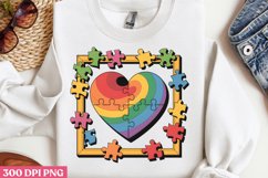 Heart Puzzle Design PNG, Autism Sublimation PNG Product Image 1