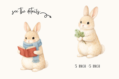 Winter Bunny Watercolor Clipart Product Image 2