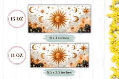 Sun Mug Wrap, Celestial Mug Template, Stars Mug Design Product Image 2