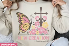 New creation 2 Corinthians 5:17 PNG, Retro Christian Sublima Product Image 1