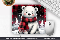 Polar Bear Mouse Pad Sublimation, Christmas Mouse Pad PNG Product Image 1