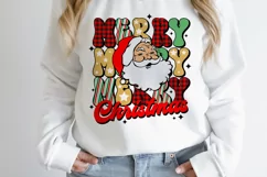 Retro Merry Christmas PNG, Merry SVG, Merry Merry Merry SVG Product Image 3