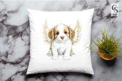 Watercolor Angel Puppy Clipart Sublimation PNG Product Image 2
