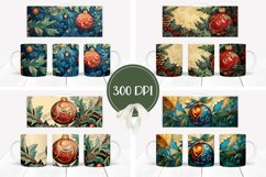 Christmas Baubles Mug Wrap, Christmas Mug Sublimation PNG Product Image 2