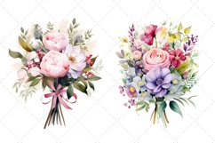 Watercolor Vintage Bouquets Clipart | Bouquets Sublimation Product Image 2
