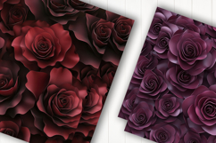 Dark Red Rose Digital Paper Product Image 2