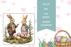 Vintage Easter Bunny Square Coasters, Easter Square Coaster Product Image 2