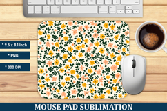 Tiny Flower Pattern Mouse Pad | Mouse Pad Sublimation Product Image 1