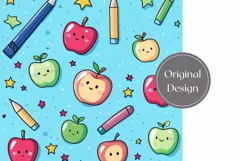 Cute School Tumbler Wrap Design, Sweet Apples Tumbler PNG Product Image 2