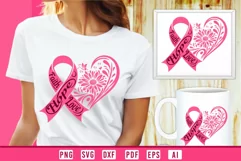 Faith Hope Love SVG I Pink Ribbon Breast Cancer SVG Designs Product Image 2