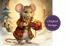 Watercolor Christmas Tumbler Sublimation, Mouse Tumbler PNG Product Image 2