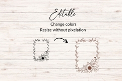 Hand Drawn Sunflower Fall Leaves Frame SVG Product Image 2