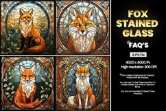 Fox Stained Glass Square Coaster - 04 Variations Product Image 2
