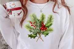 Winter Christmas Greenery Clipart, Christmas Greenery Clipar Product Image 2