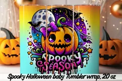 Cute and Spooky Halloween Tumbler wrap PNG, 20 oz. Product Image 3