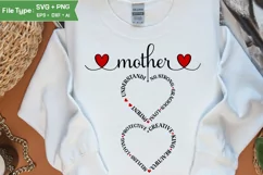 Mom Mothers Day SVG Mother SVG Dual Heart Mom Tshirt Design Product Image 3