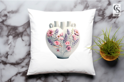 Floral Heart Vase Clipart Sublimation PNG Product Image 3