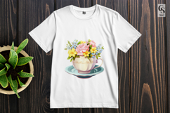 Floral Teacup Clipart Sublimation PNG Product Image 2