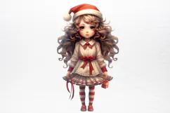 Christmas Little Girl Clipart PNG Product Image 2