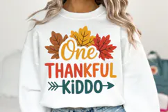One Thankful Kiddo Svg | Thanksgiving Svg | Shirt Svg Product Image 1