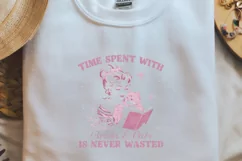 Retro Girl Quotes cats is never wasted PNG Sublimation Product Image 2