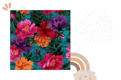 Vintage Flowers Pillow Designs, Cute Flowers Pillowcase PNG Product Image 2