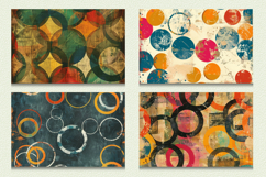 Abstract Grunge Circles Cutting Boards sublimation Design Product Image 2