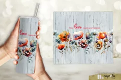 MOTIVATIONAL floral sublimation tumbler wrap design png Product Image 1