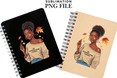 Motivational Autumn melanin woman png Product Image 2