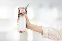 Add Your Name Tumbler, Floral Tumbler Wrap Design Product Image 2