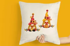 Watercolor autumn Gnomes, Autumn Gnomes, Autumn, Gnome woman Product Image 2