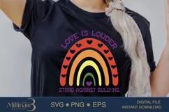 Love is Louder Stand Against Bullying SVG PNG Sublimation Product Image 2