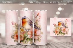 Watercolor Birds and Flowers Tumbler Sublimation Wrap Bundle Product Image 3