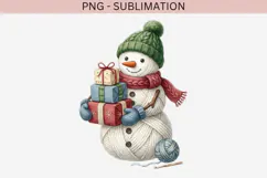 Yarn snowman png design for T-shirts Product Image 2