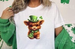 St Patricks Day Highland Cow Clipart, Highland Cow Clipart Product Image 2