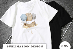 Watercolor Airship Balloon png Product Image 2