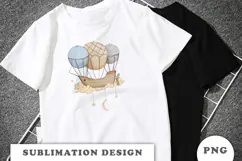 Watercolor Airship Balloon png Product Image 2