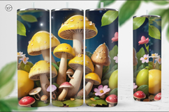 Mushroom Tumbler Sublimation, 20oz Tumbler Wrap Product Image 3