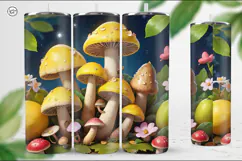 Mushroom Tumbler Sublimation, 20oz Tumbler Wrap Product Image 3