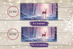 Winter Deer Mug Wrap Design, Winter Forest Sublimation PNG Product Image 2